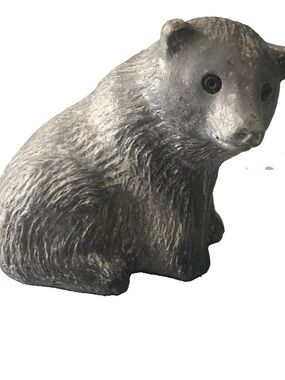 Vintage Wolf Original Soapstone Bear Cub Edmund Wolf Hand Carved